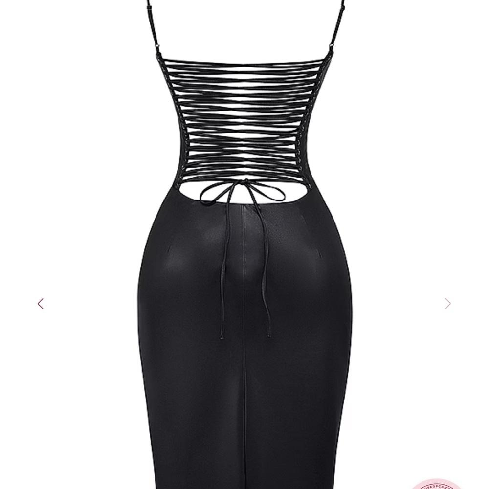 House of CB JALENA
Black Vegan Leather Lace Back Dress - Picture 7 of 7